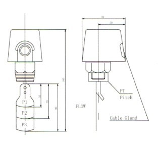 WFS-1001-H液体水流开关尺寸图